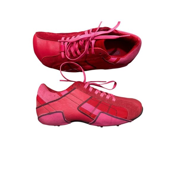 Vintage Y2K Diesel Archive Aquila Lace Up Tennis Shoes Womens 9 Pink Red Suede - Picture 13 of 16